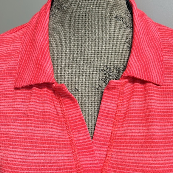 T by Talbots Coral Two Tone Striped Sleeveless Elastic Drawstring Waist Dress Lg - Picture 4 of 11